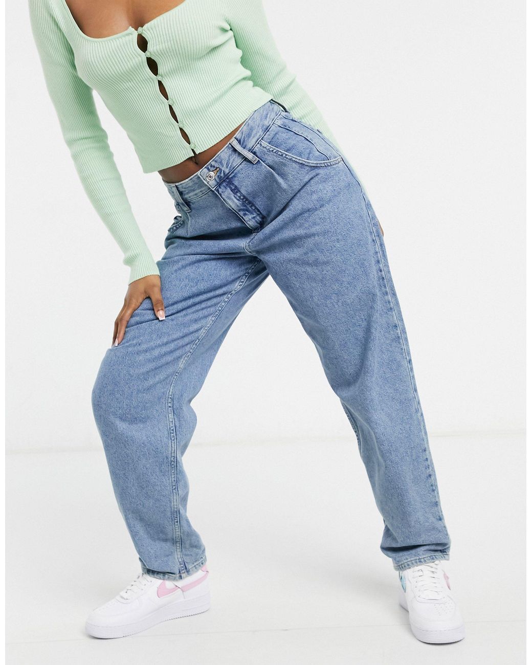 Pull\u0026Bear Slouch Fit Jeans in Blue | Lyst