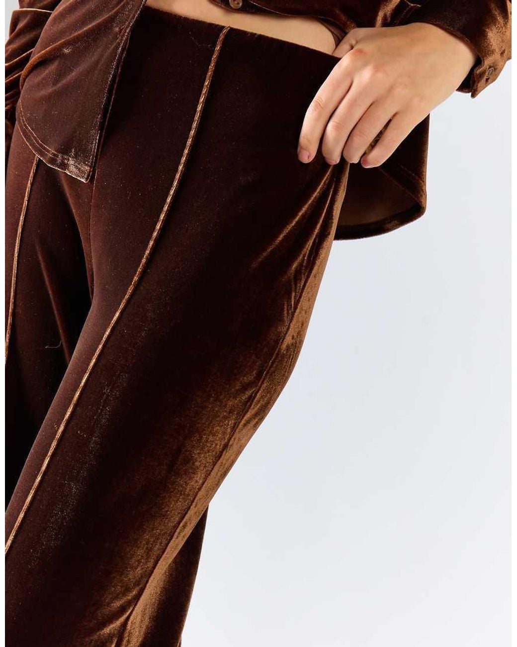Glamorous Brown Pull On Wide Leg Trousers