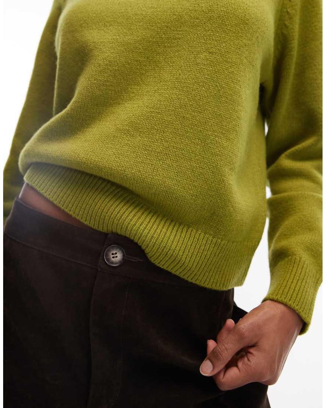 Mango Capsule Wool Mix Jumper in Green | Lyst UK