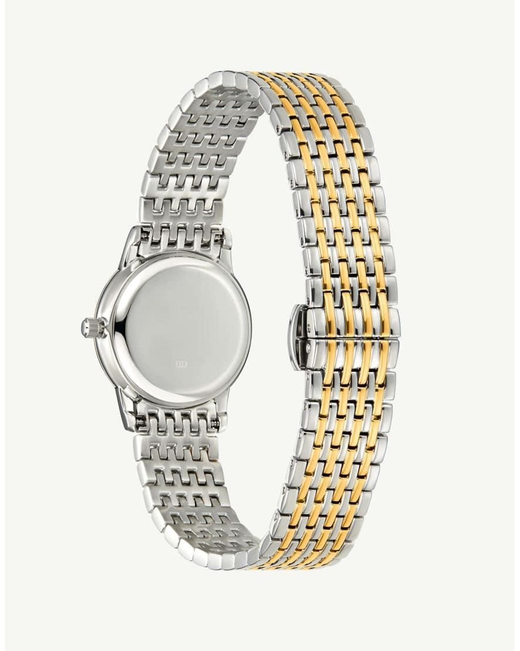 D.Louise Metallic Classic Link Round Bi-Metal Watch