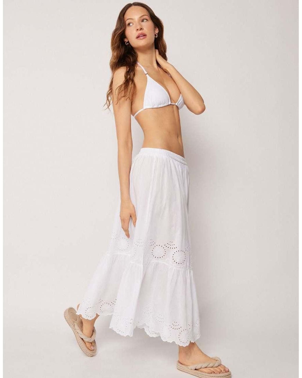 Calzedonia White Long Beach Skirt