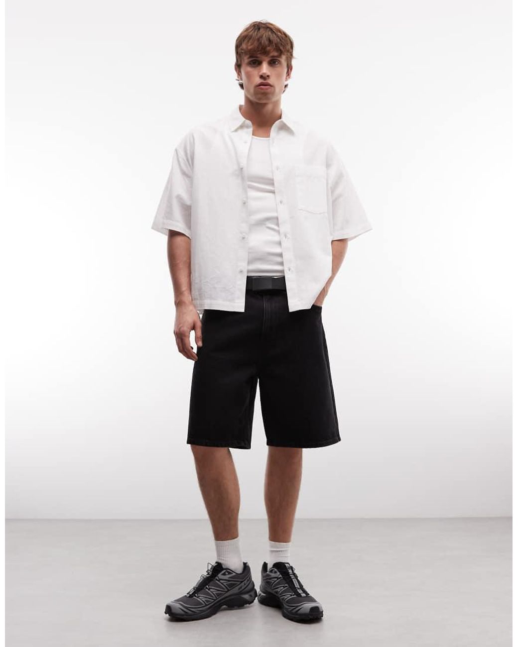 Weekday Natural Galaxy Baggy Denim Shorts for men