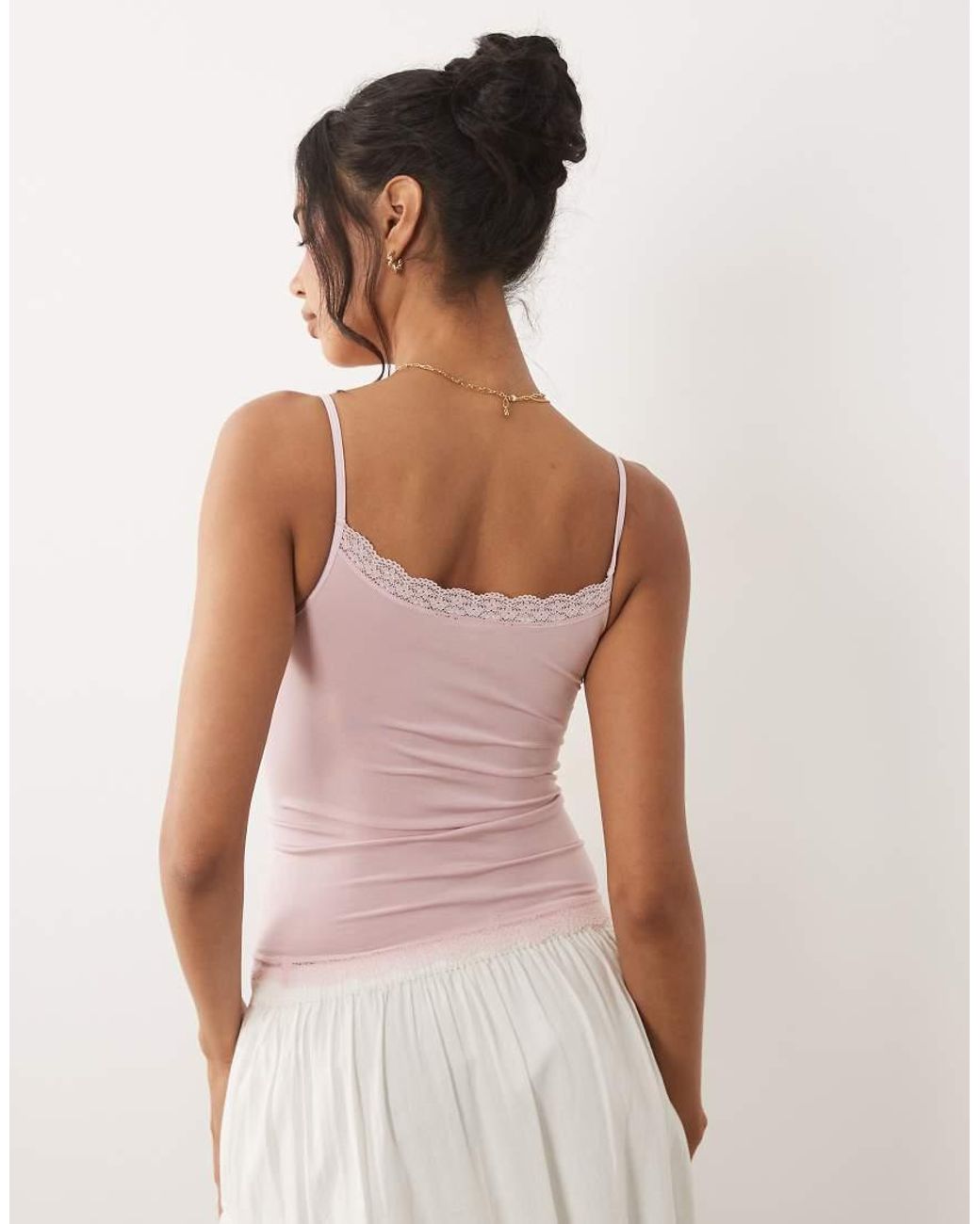 ASOS Pink Seamless Lace Detail Cami Vest