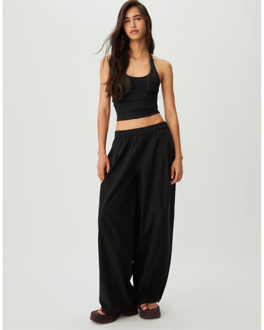Stradivarius Black Racer Neck Top