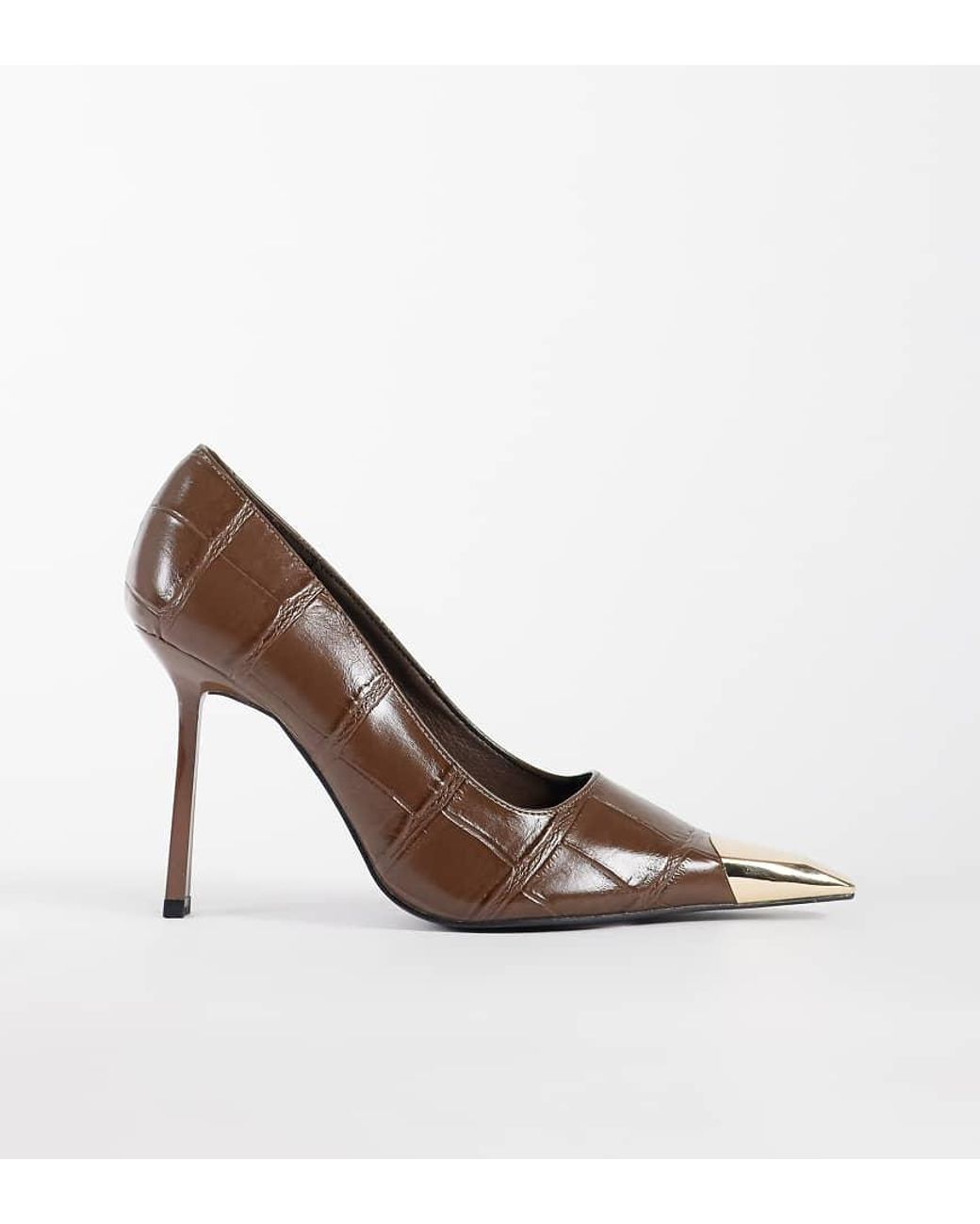 Public Desire Brown Rotate Heeled Pumps