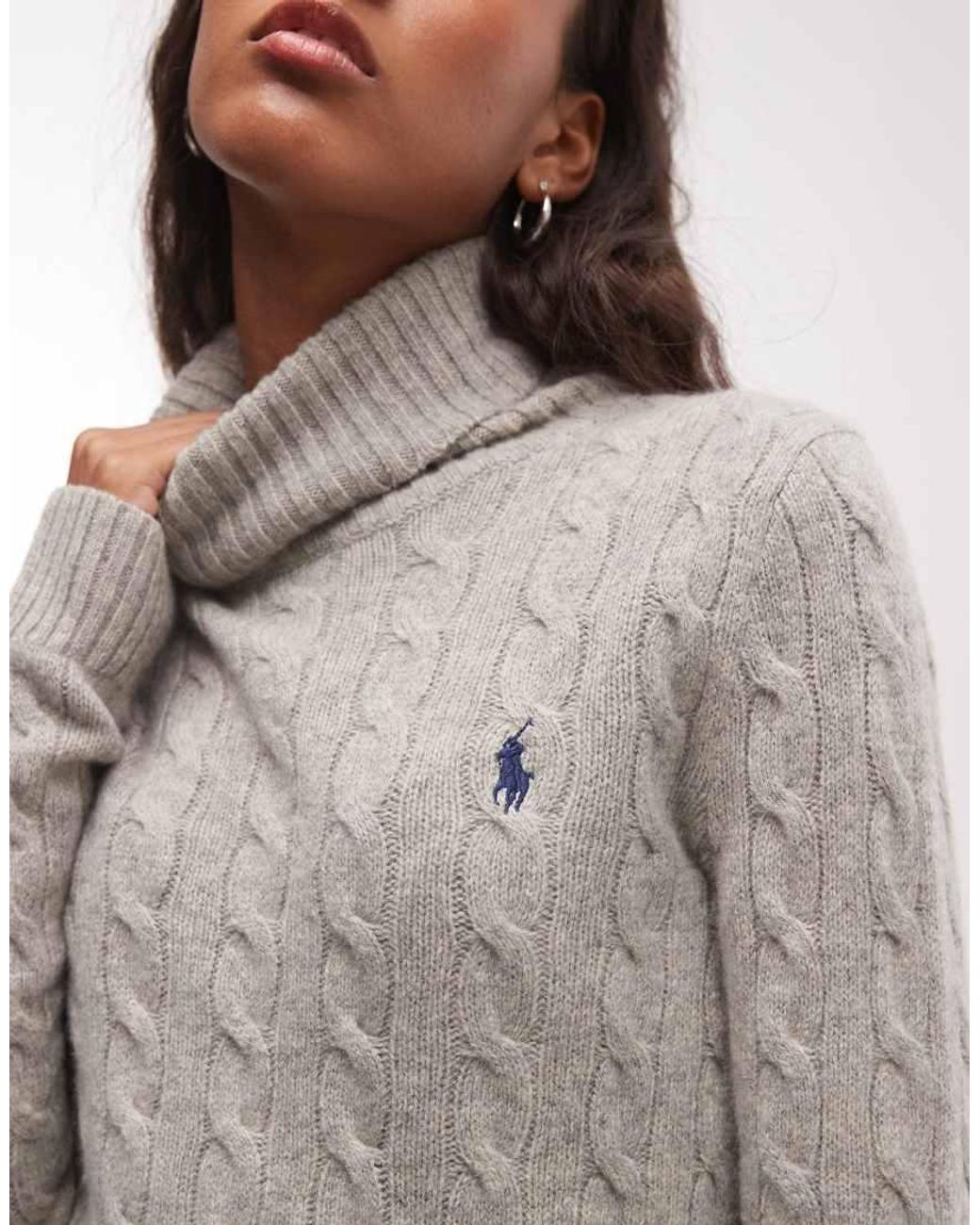 Polo Ralph Lauren Gray Icon Logo Turtle Neck Sweater