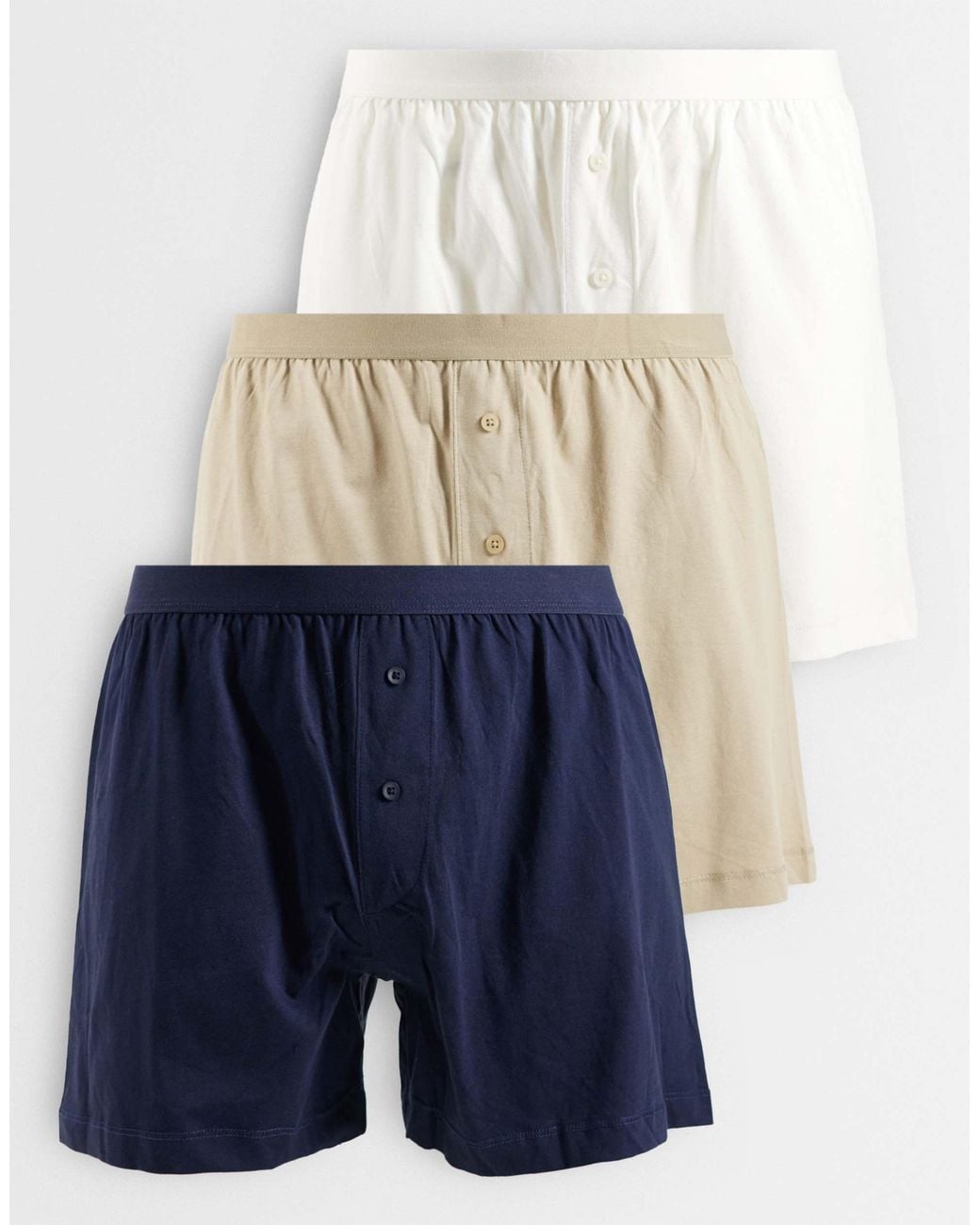 ASOS 3 Pack Boxers in Blue for Men | Lyst