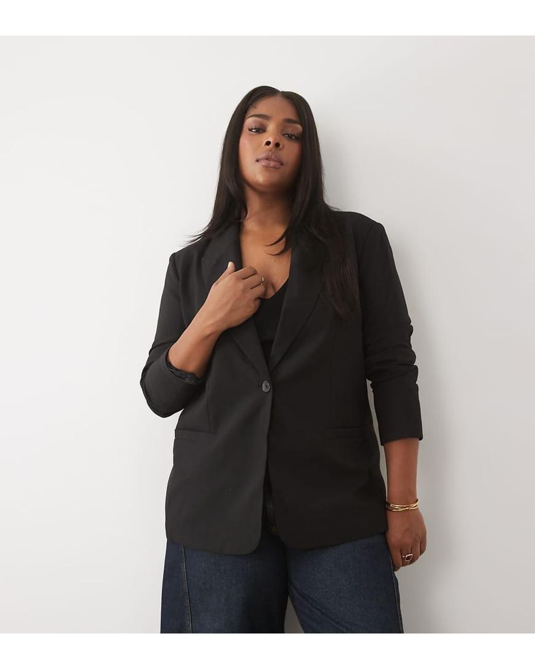 ASOS Black Curve Tailored Relaxed Blazer