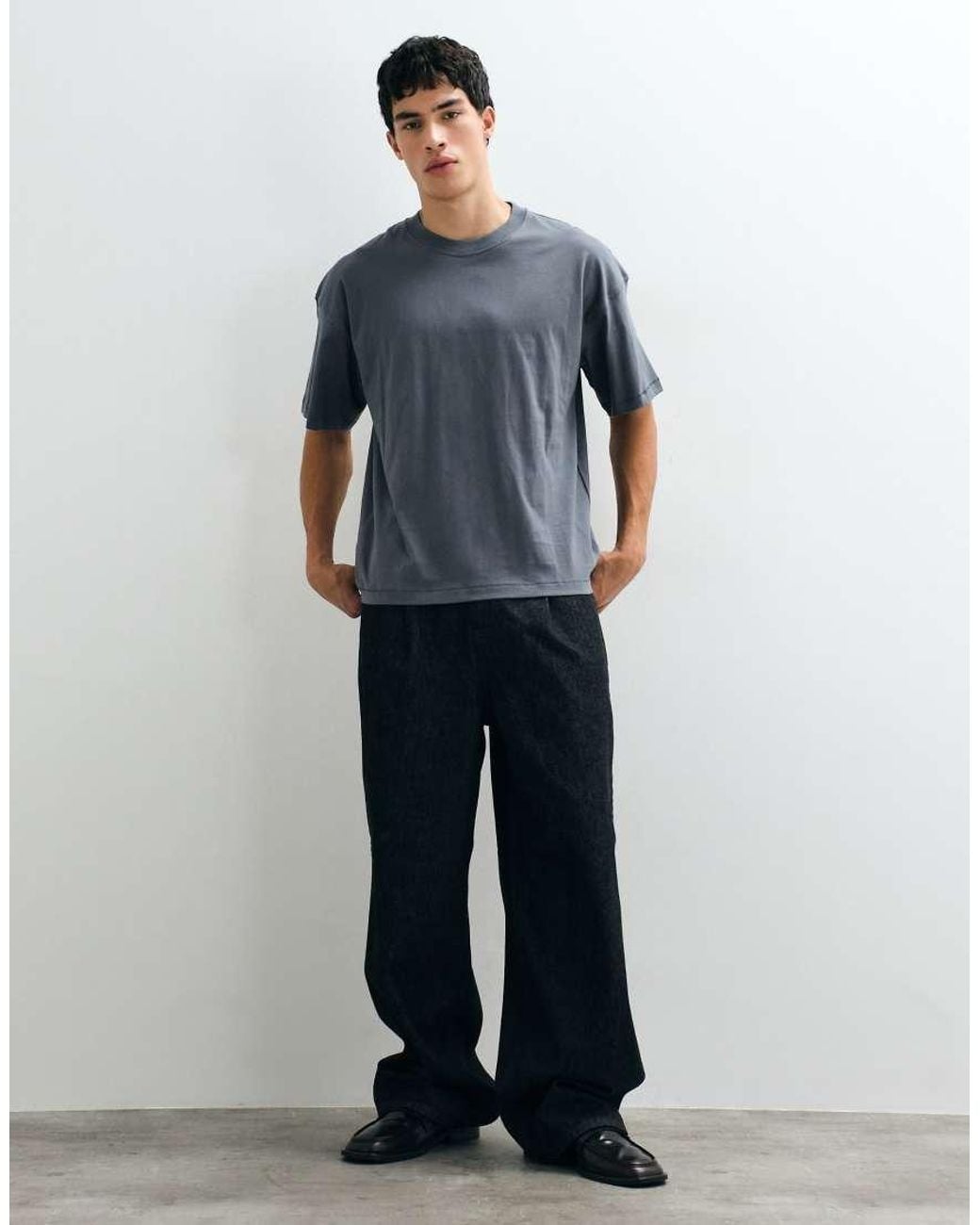 Weekday Blue Boxy Fit Oversized T-shirt for men