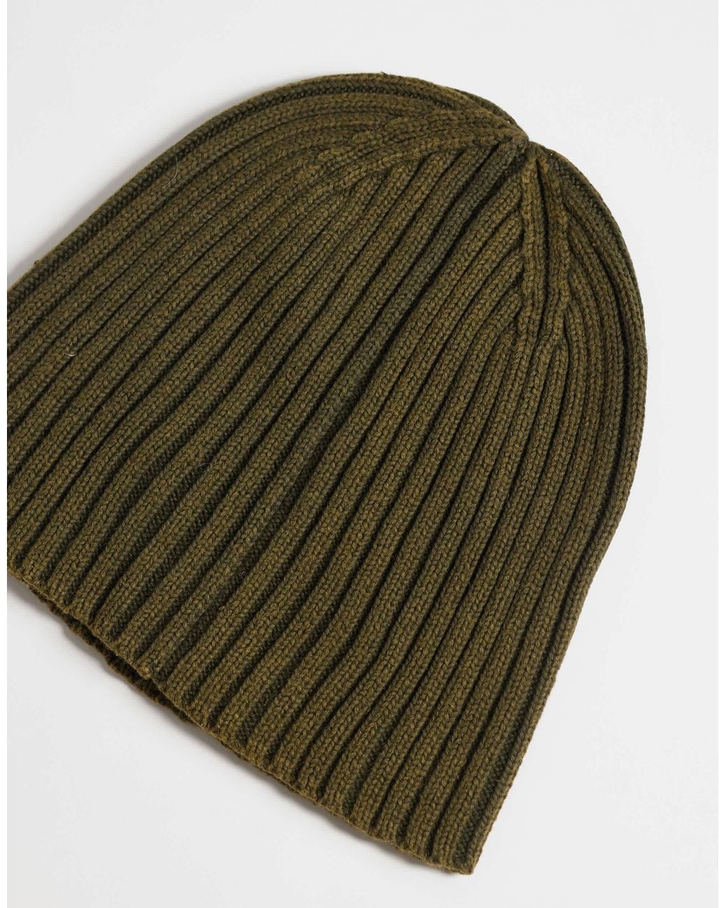 ASOS Green Ribbed Skull Beanie for men