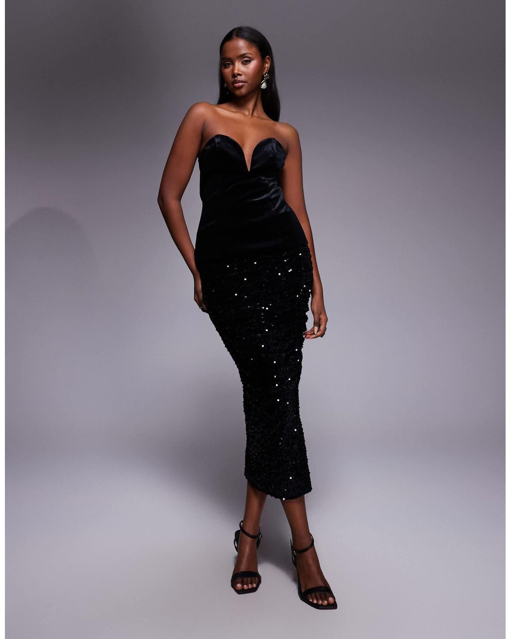ASOS Black Structured Velvet Longline Corset