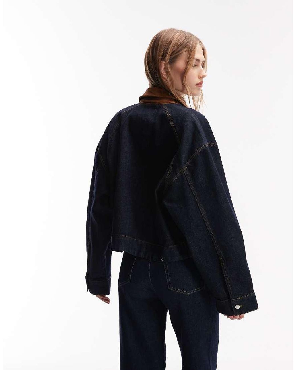 & Other Stories Blue Denim Barn Jacket With Pockets