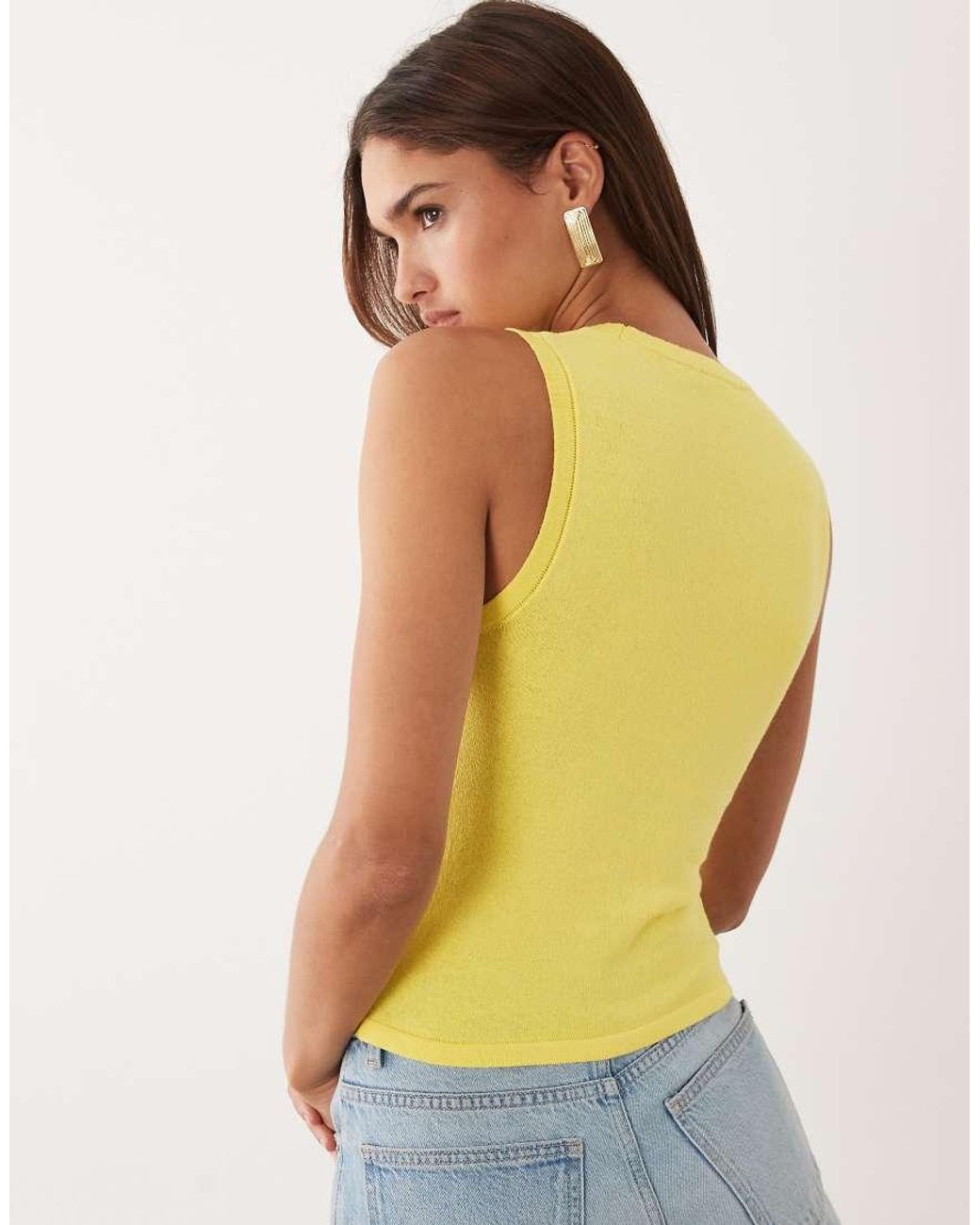 ASOS Yellow Fine Knit Tank Top Co-Ord
