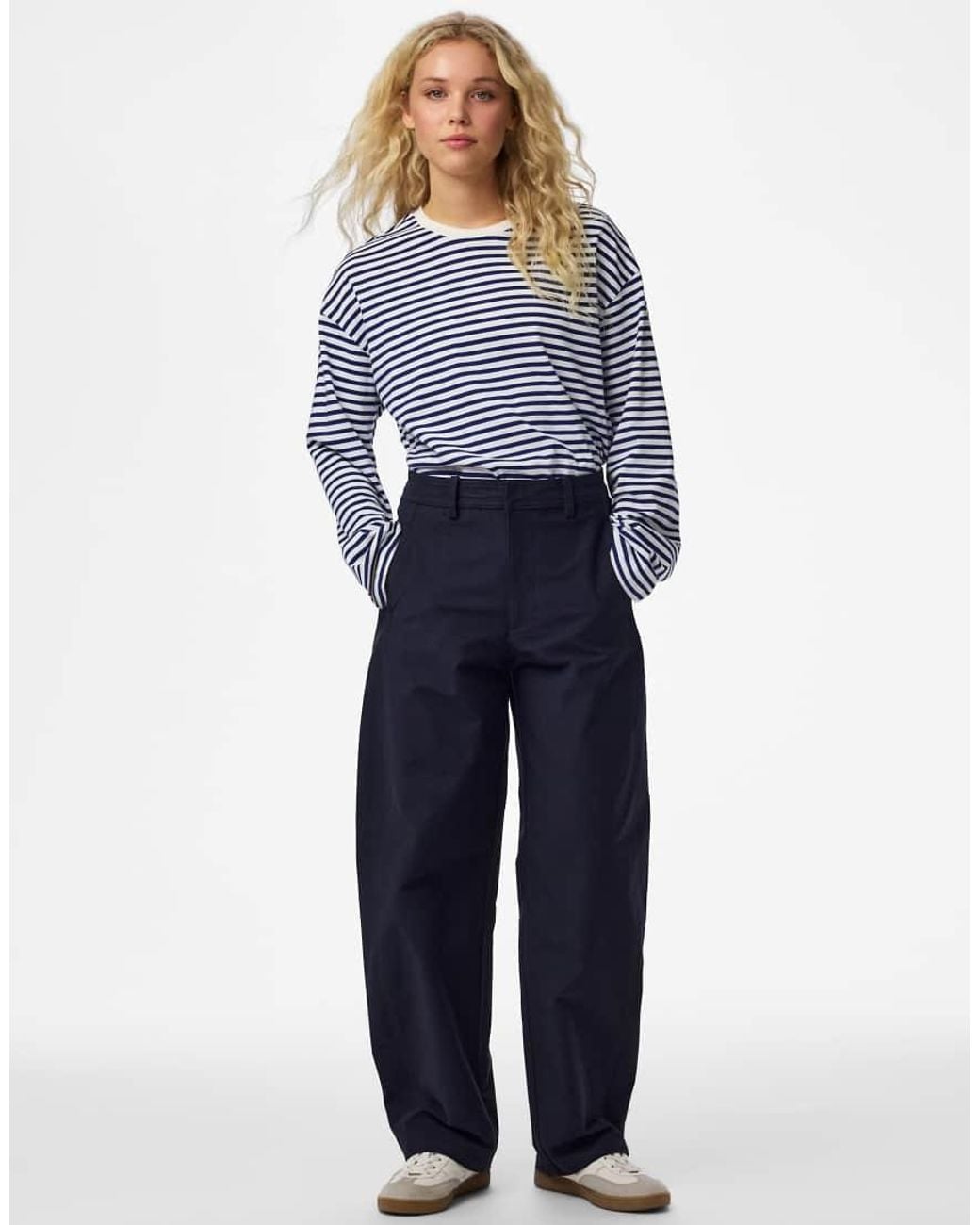 Pieces Blue Trousers