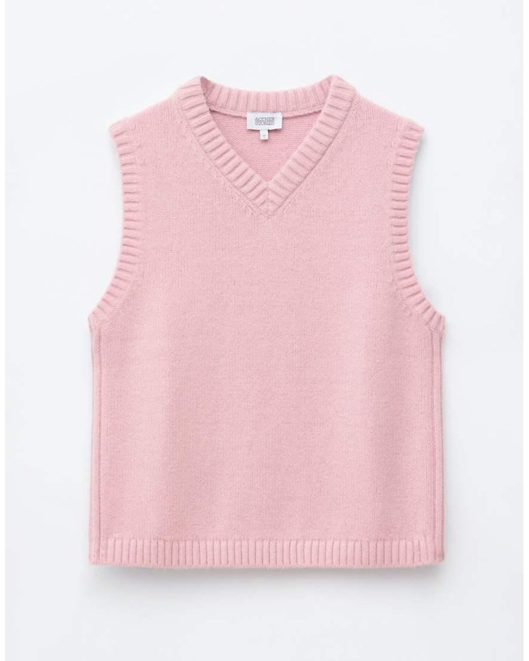 & Other Stories Pink V-neck Wool Blend Knitted Vest