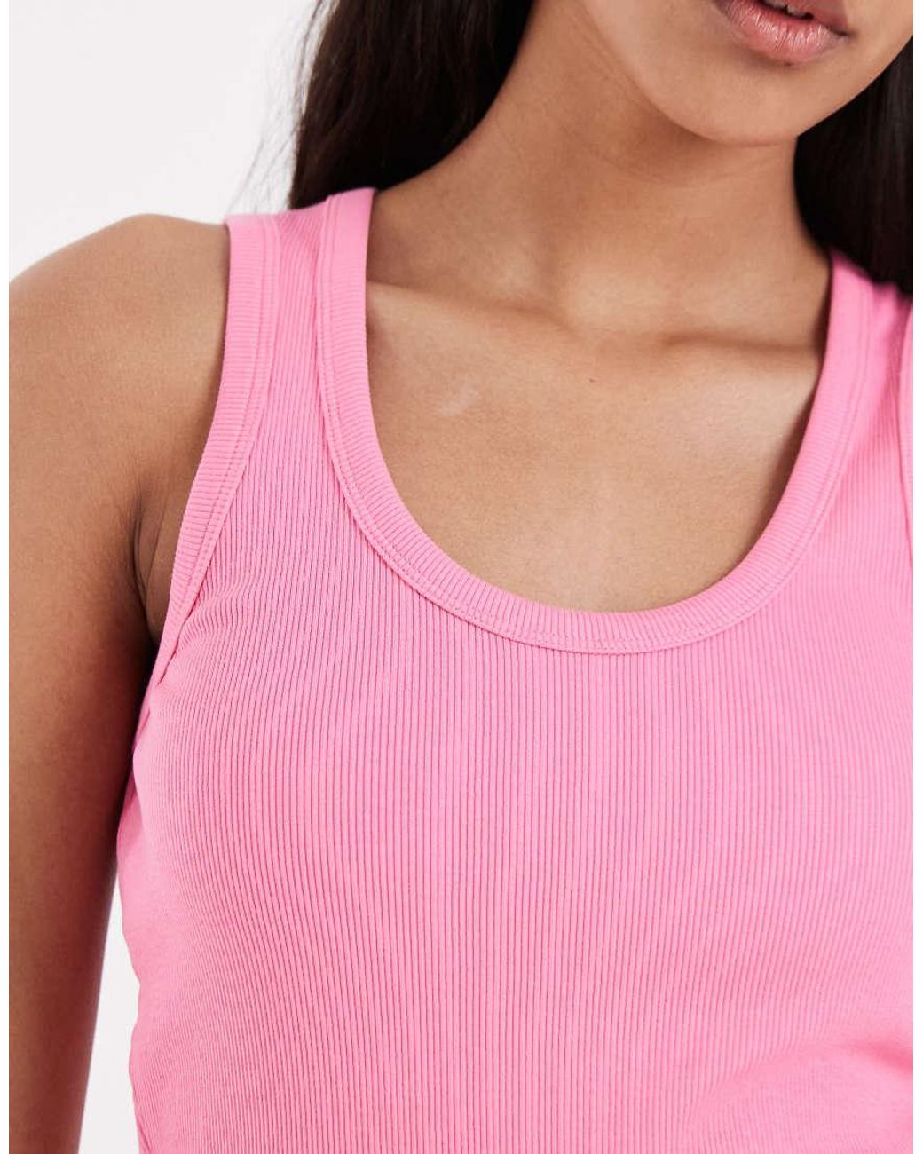 JJXX Pink Frida Ribbed Tank Top