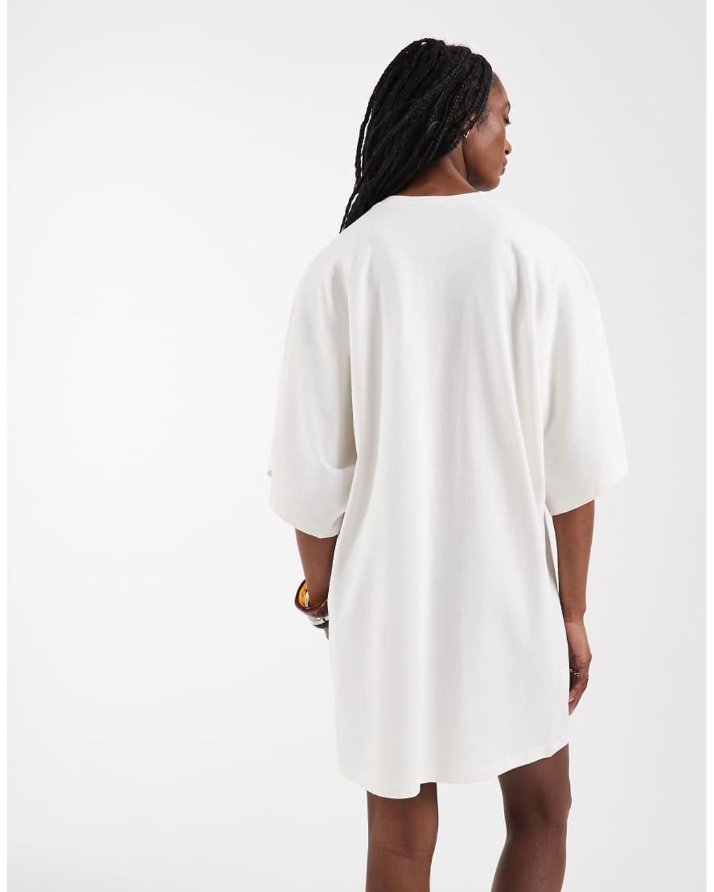 ASOS White Asos Design Tall Batwing T-shirt Mini Dress