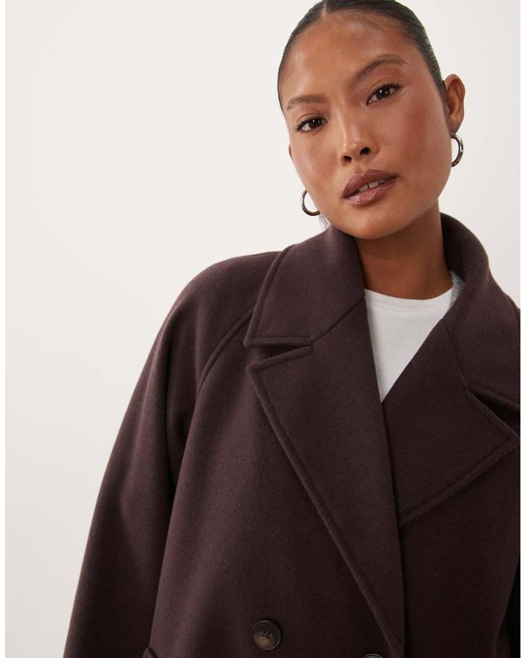 ASOS Black Asos Design Petite Longline Double Breasted Coat