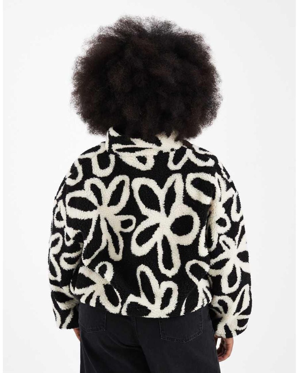 ONLY Black Button Down Borg Fleece