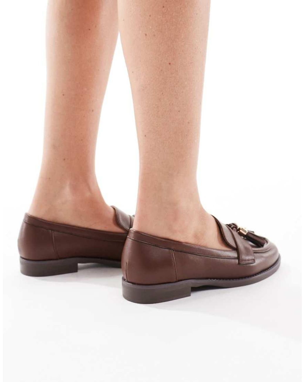 London Rebel Brown Amelia Tassel Penny Loafers