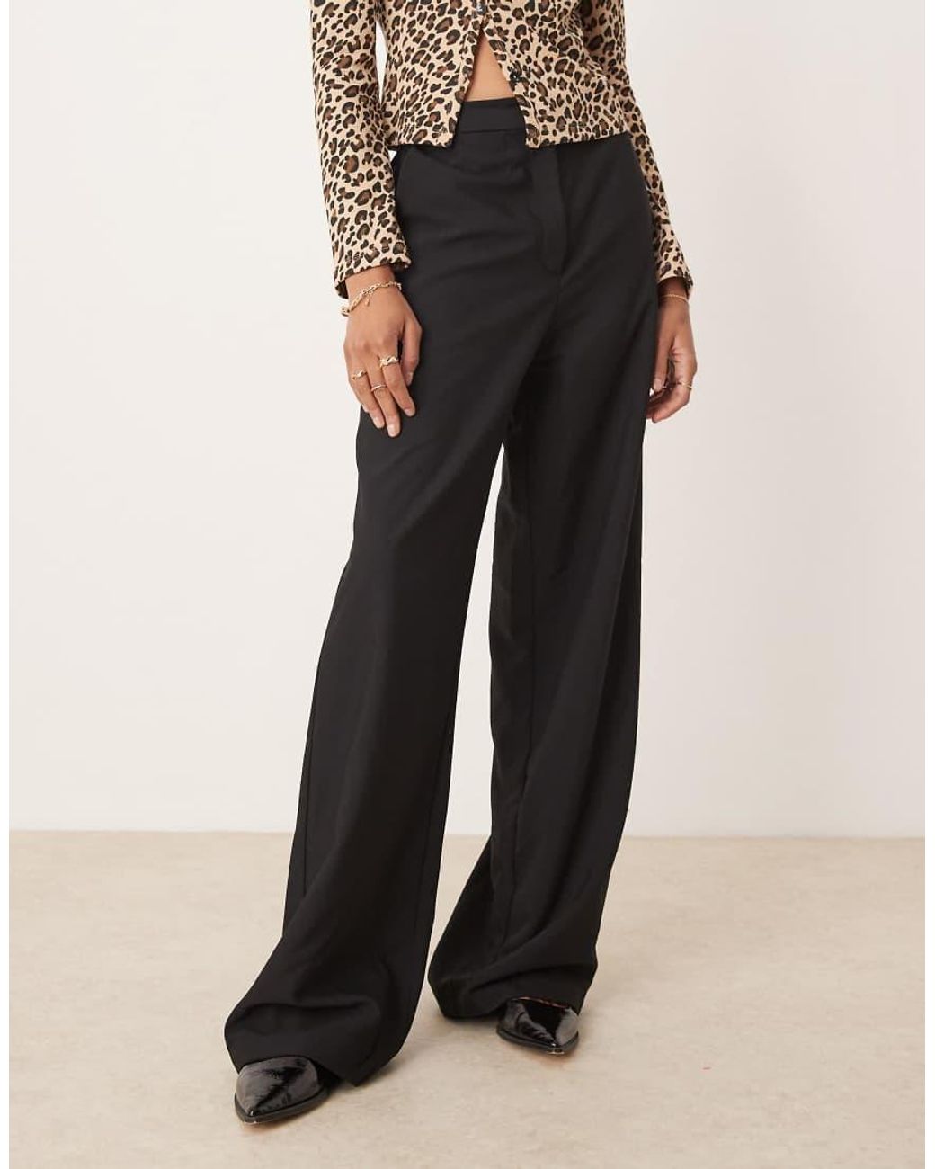 ASOS Black Tall Tailored Relaxed Straight Leg Trousers