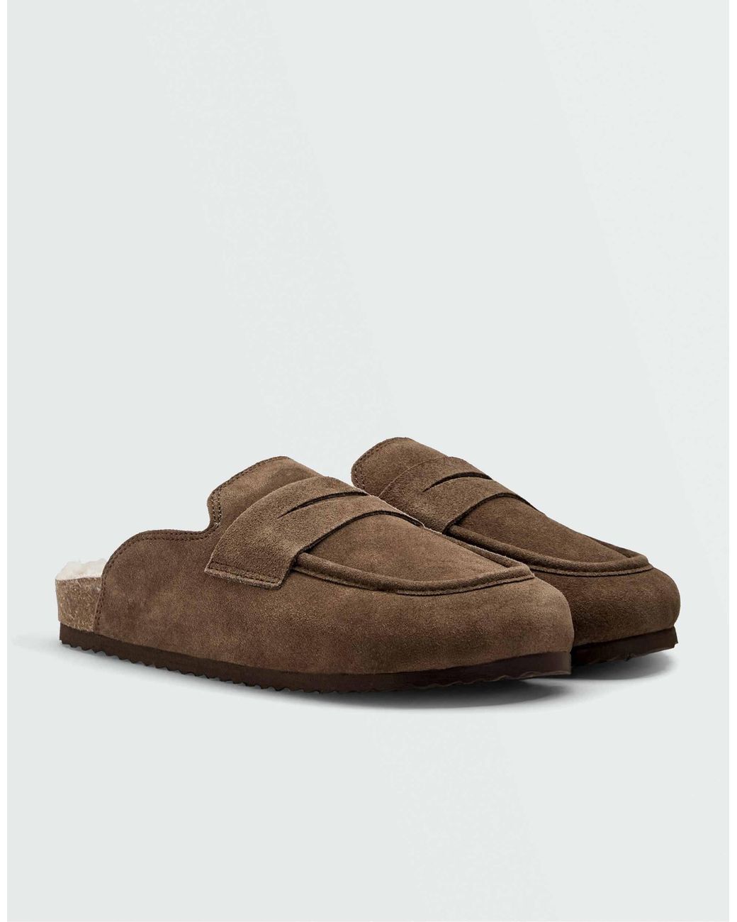 Oysho Brown Warm gefütterter clog aus wildleder