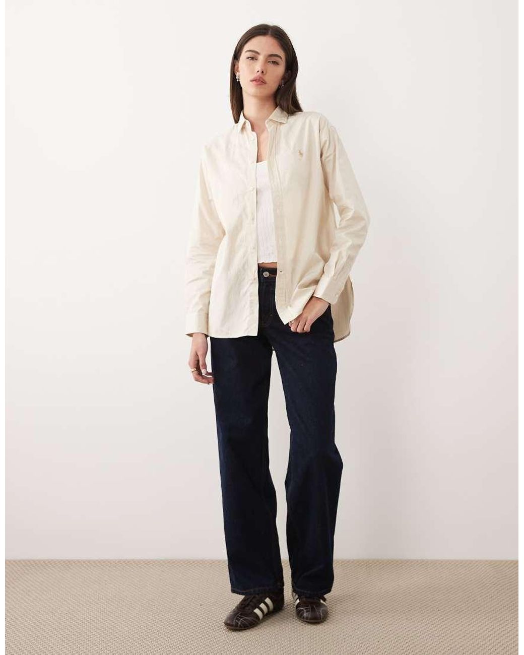 Polo Ralph Lauren Natural Relaxed Fit Striped Cotton Blouse