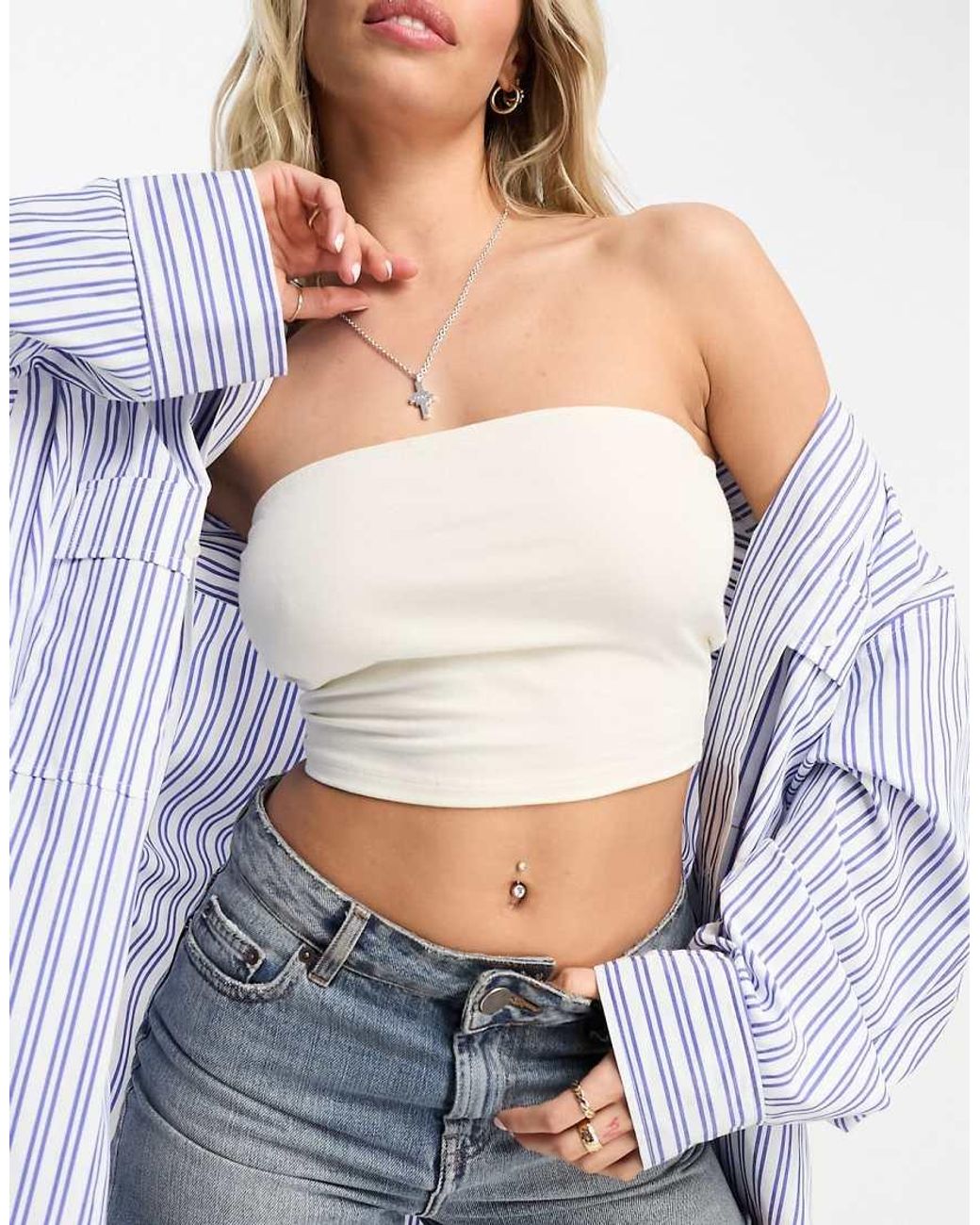 ASOS White Hourglass Ultimate Crop Bandeau Top