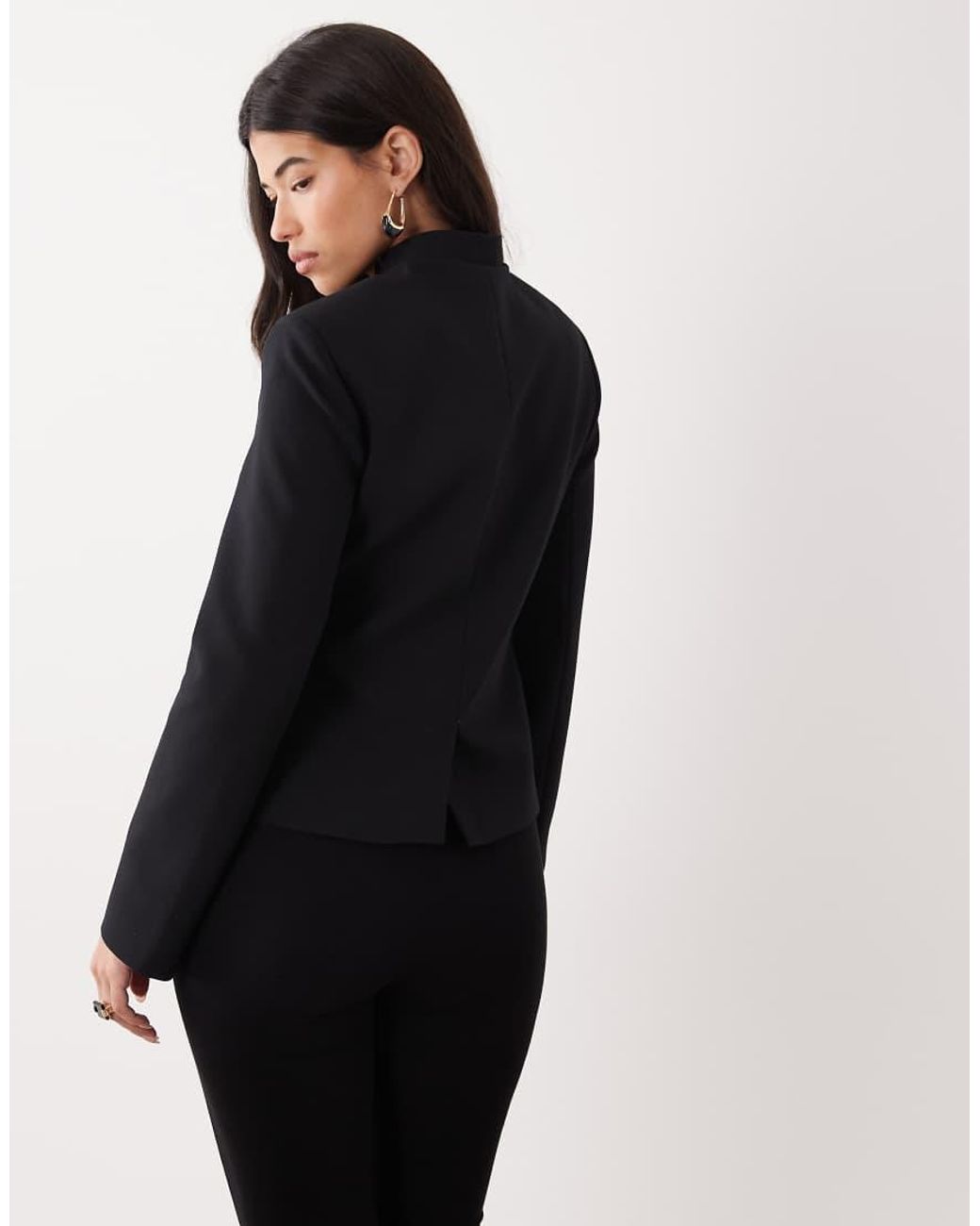 ASOS Black Cinched Mandarin Collar Blazer
