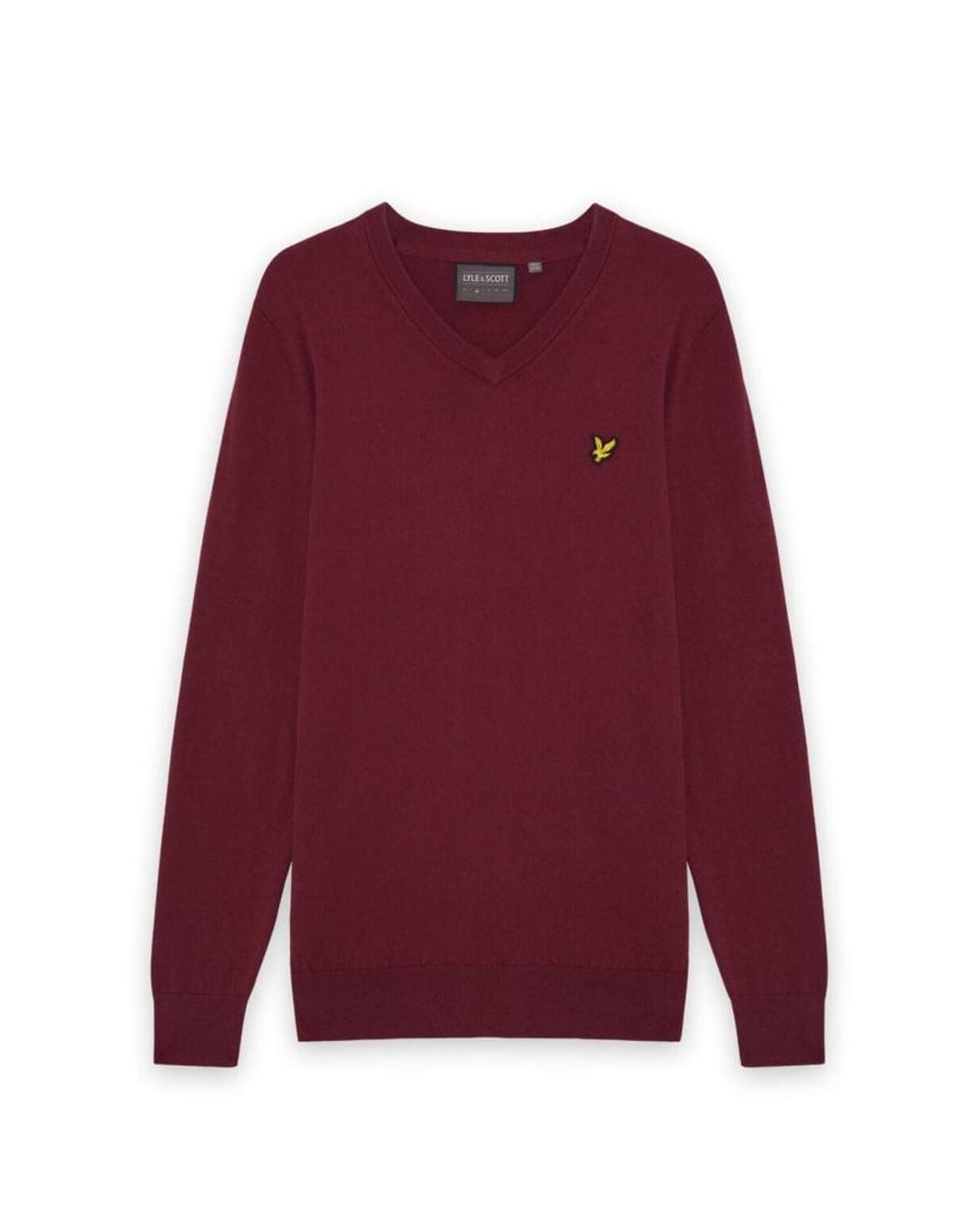 Lyle & Scott Red Mid Knits Golf V Neck Pullover for men