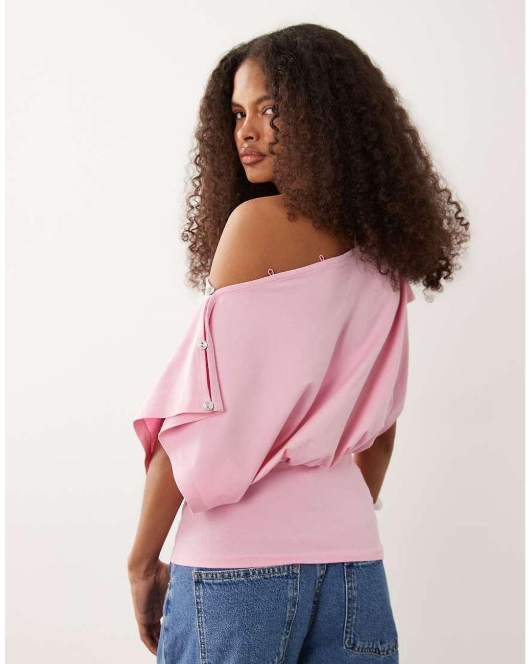 ASOS Pink Multiway Button Top
