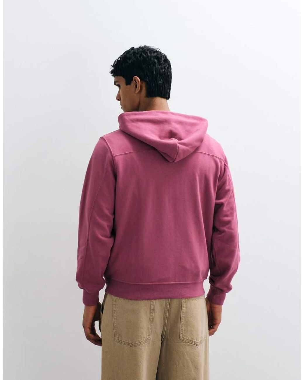 Abercrombie & Fitch Pink Icon Logo Zip Up Hoodie for men