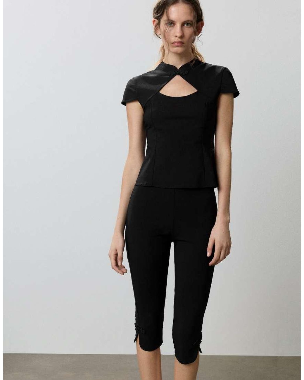 Pull&Bear Capribroek Met Koordsluiting in het Black