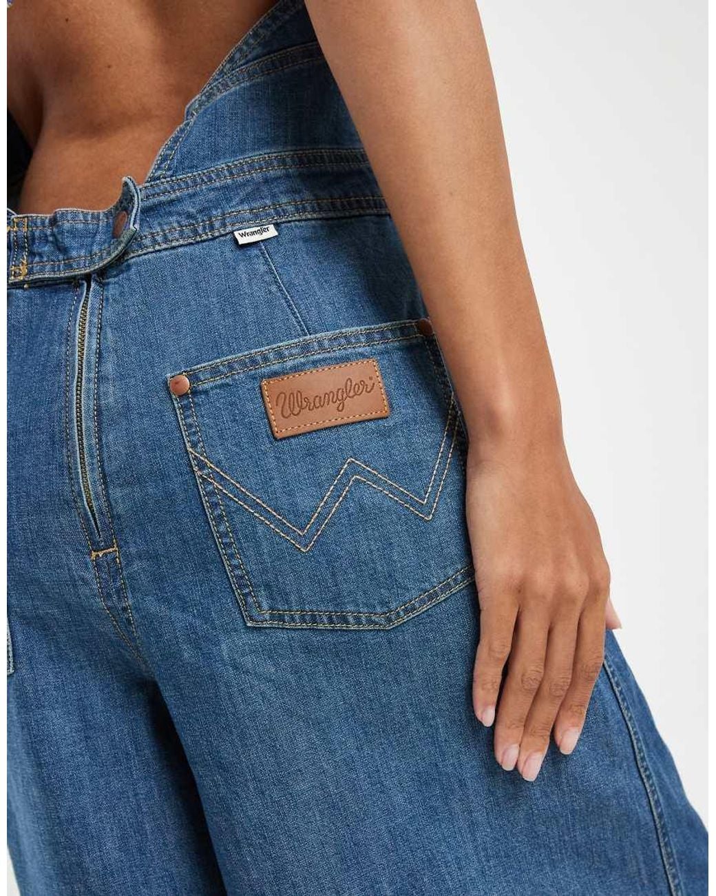 Wrangler Blue Denim Culotte Jumpsuit