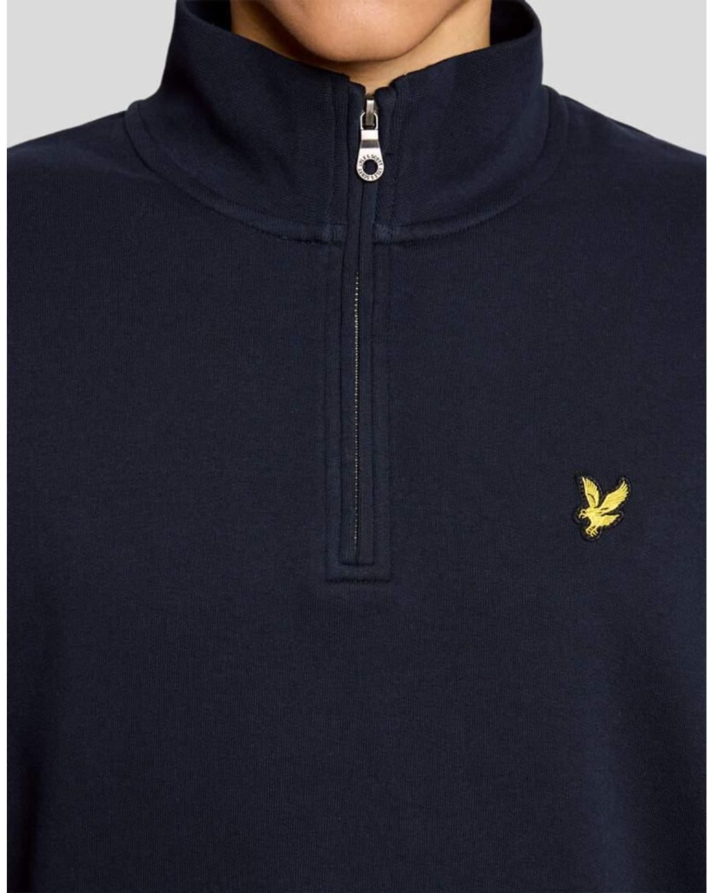 Lyle & Scott Blue Mid Layers Quarter Zip Pullover Sweatshirt for men