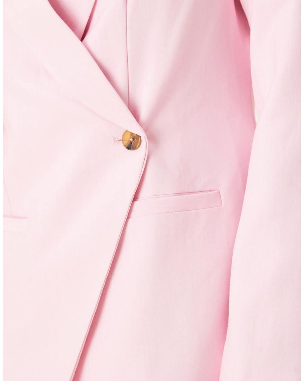 ASOS Pink Tailored Nipped Waist Blazer With Cutaway Hem