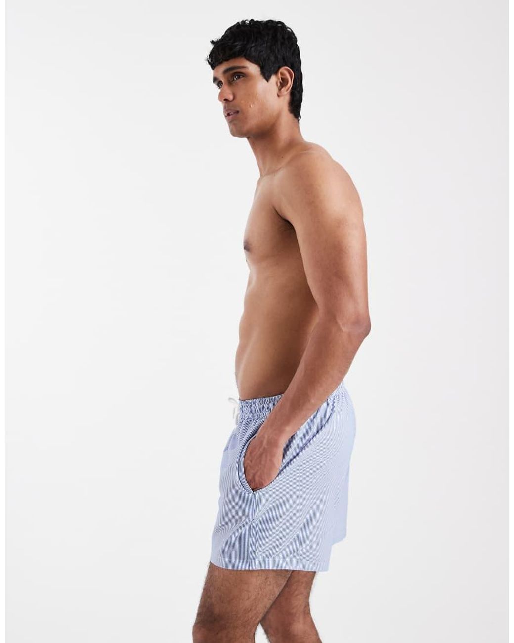 New Look White Mid Length Swim Shorts for men