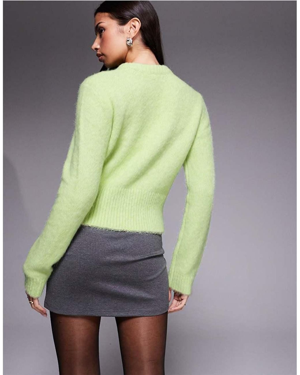 ASOS Green Floral Embellished Neat Fit Jumper