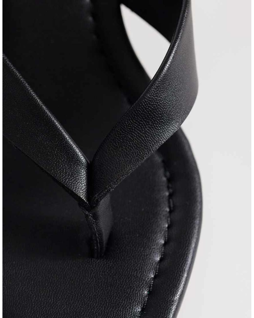 ASOS Black Harlow Toe Thong Wedge Sandals