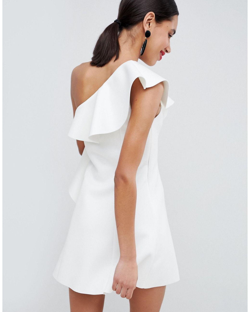 asos white one shoulder dress