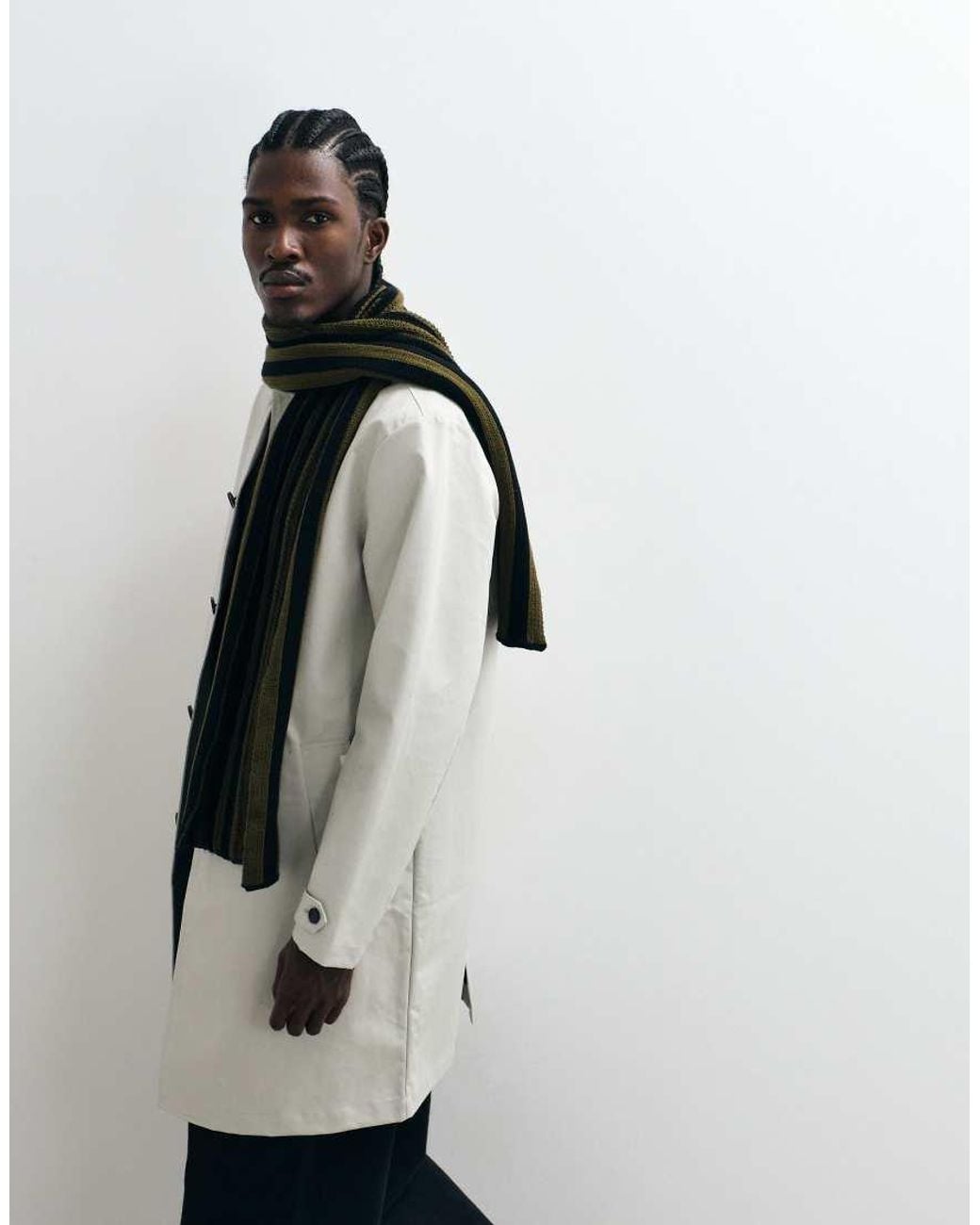 Sciarpa All'Uncinetto A Righe di ASOS in White da Uomo