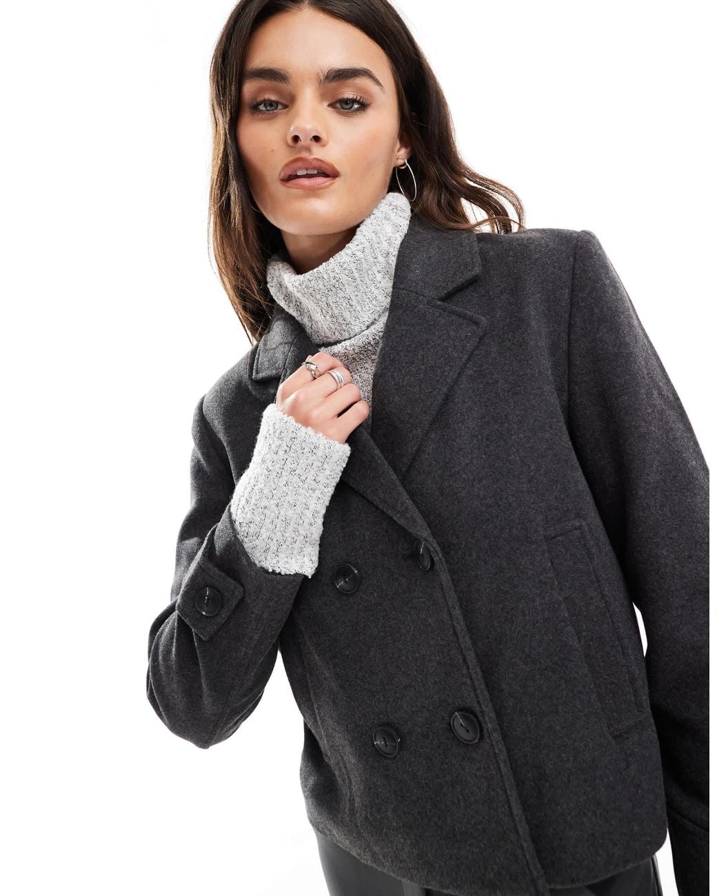 ONLY Black Wool Look Short Jacket