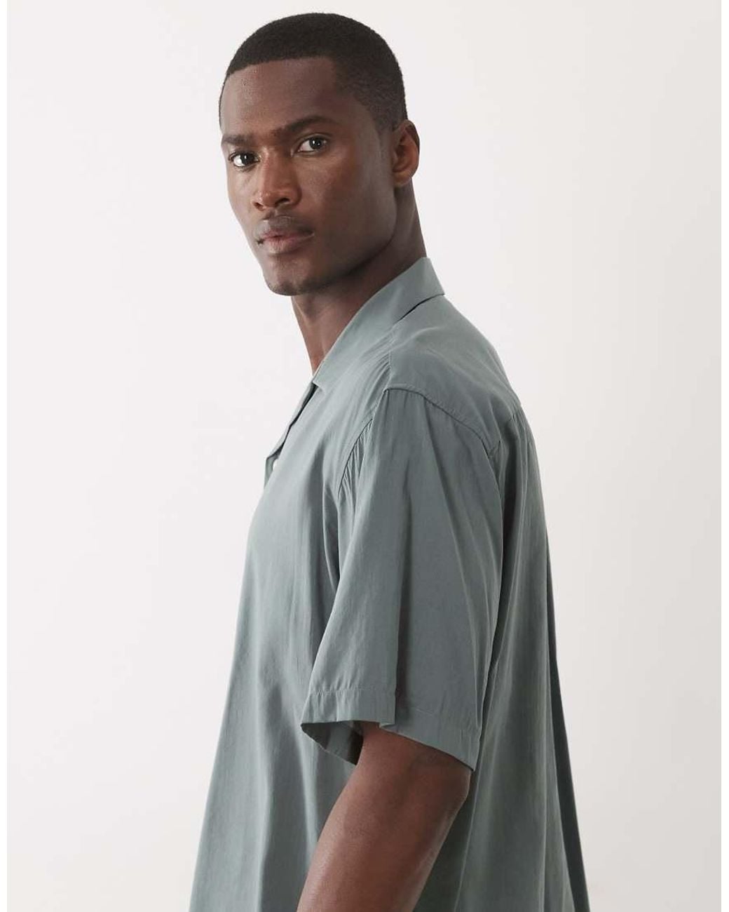 SELECTED Gray Short Sleeve Shirt for men