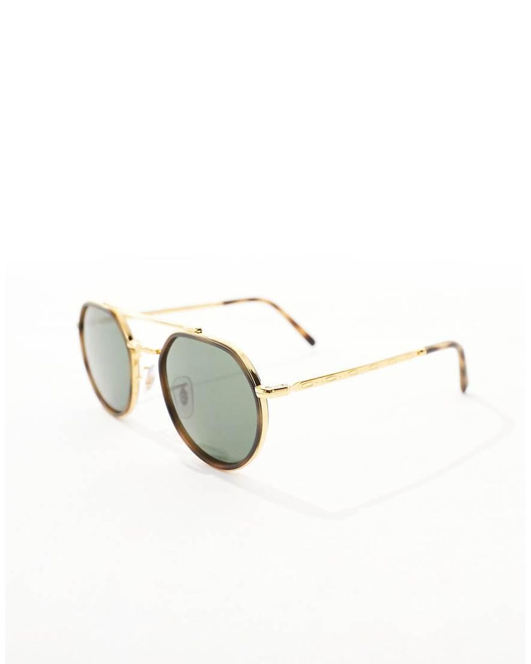 Ray-Ban Brown Acetate Metal Mix Round Sunglasses