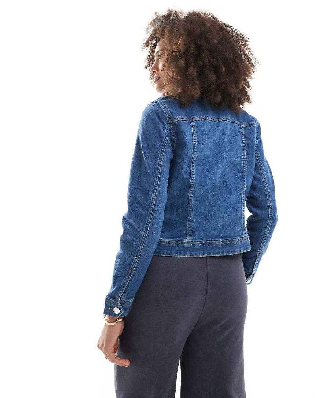 ONLY Blue Fitted Denim Jacket