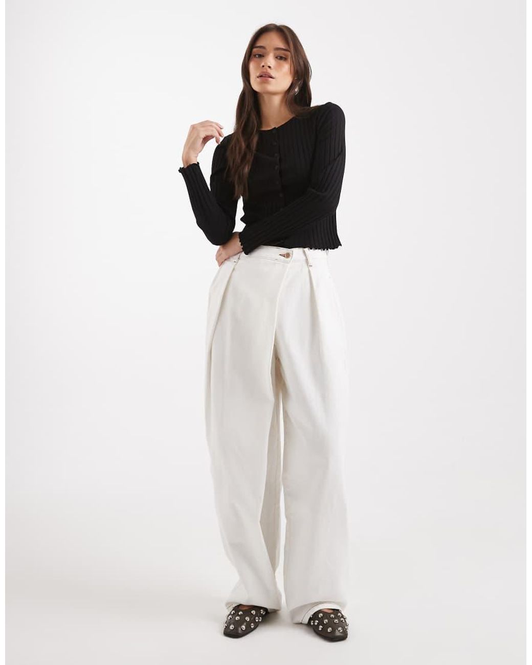 Miss Selfridge Black Ribbed Cardigan