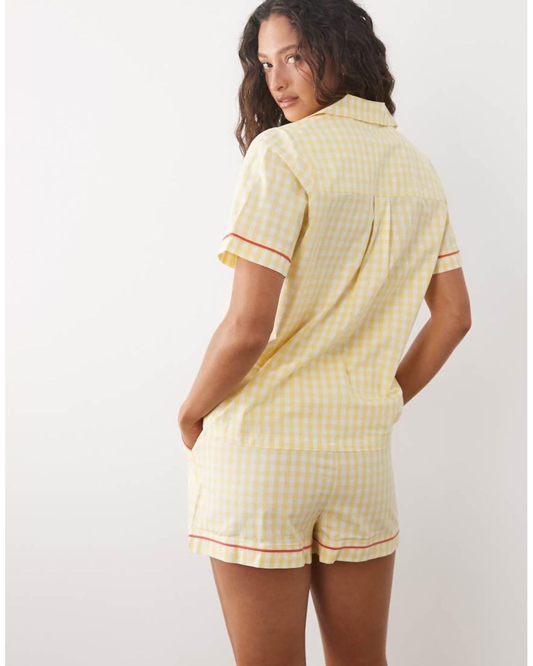 Threadbare Natural Shirt And Shorts Pajama Set