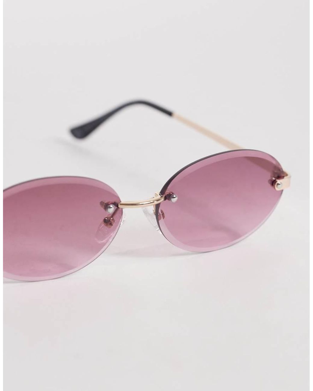 ASOS Pink Rimless Sunglasses for men