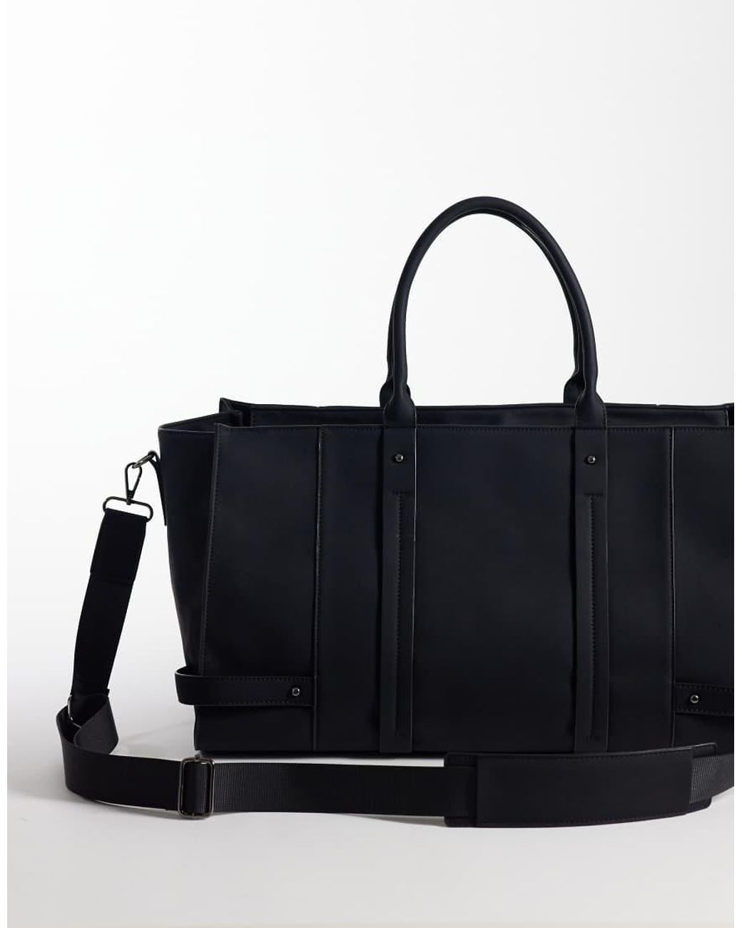ASOS Blue Faux Leather Carryall Bag for men
