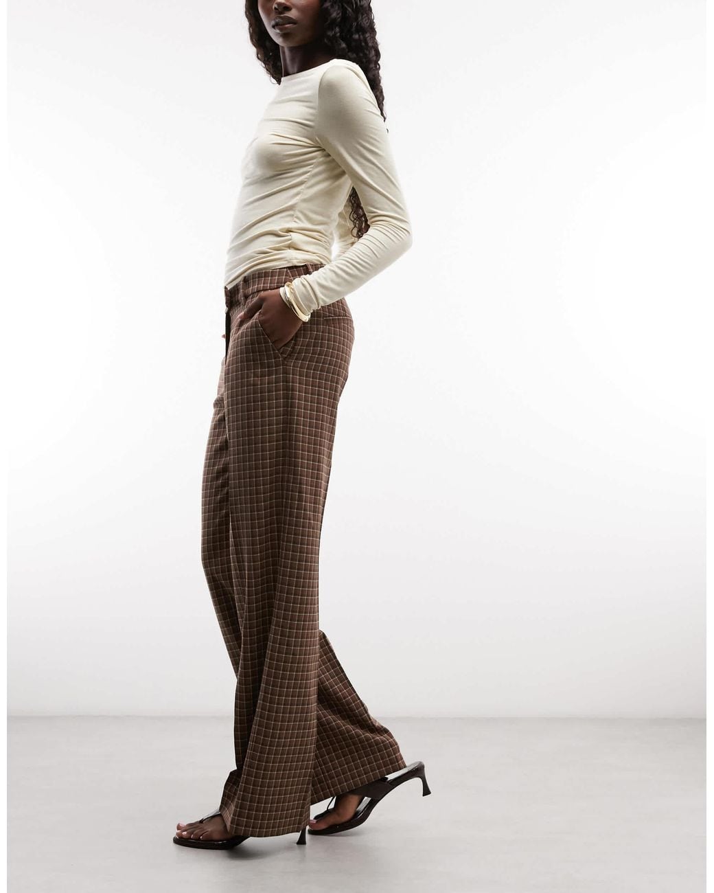 Monki Multicolor Low Waist Wide Leg Pants